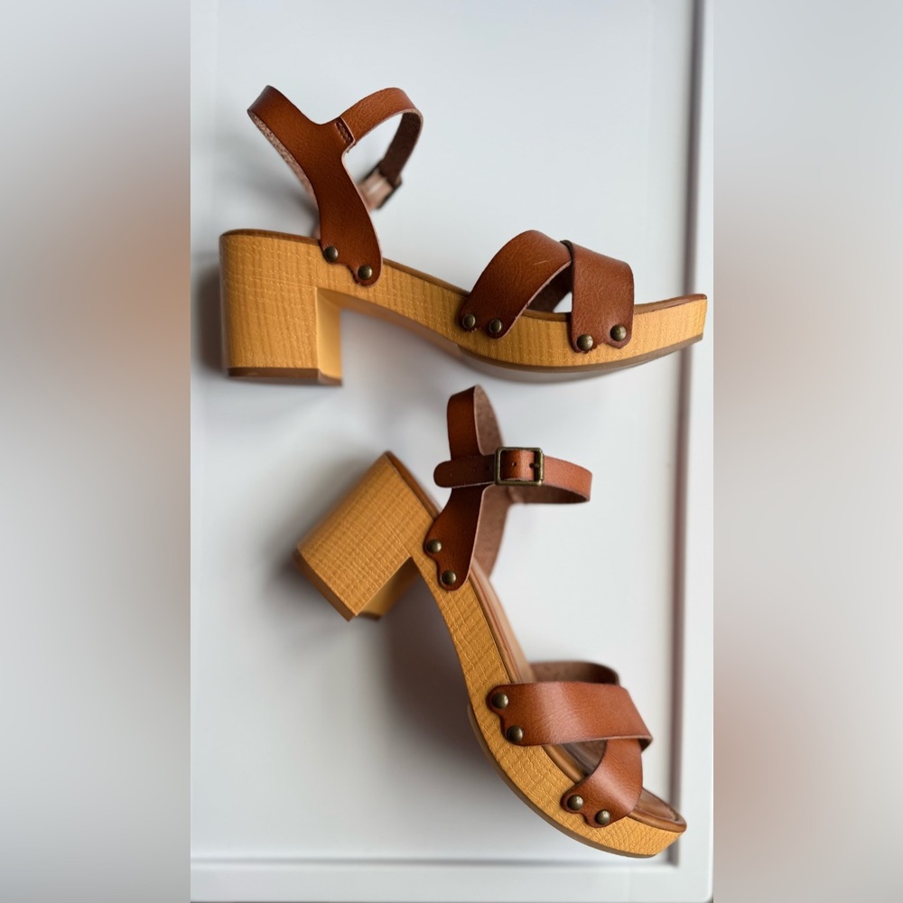 MIA Strappy Block Heels - Size 8